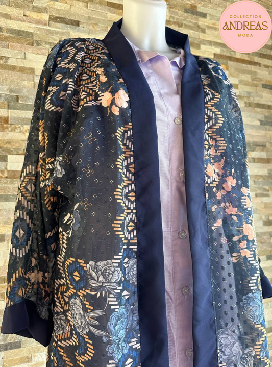 kimono azul lurex