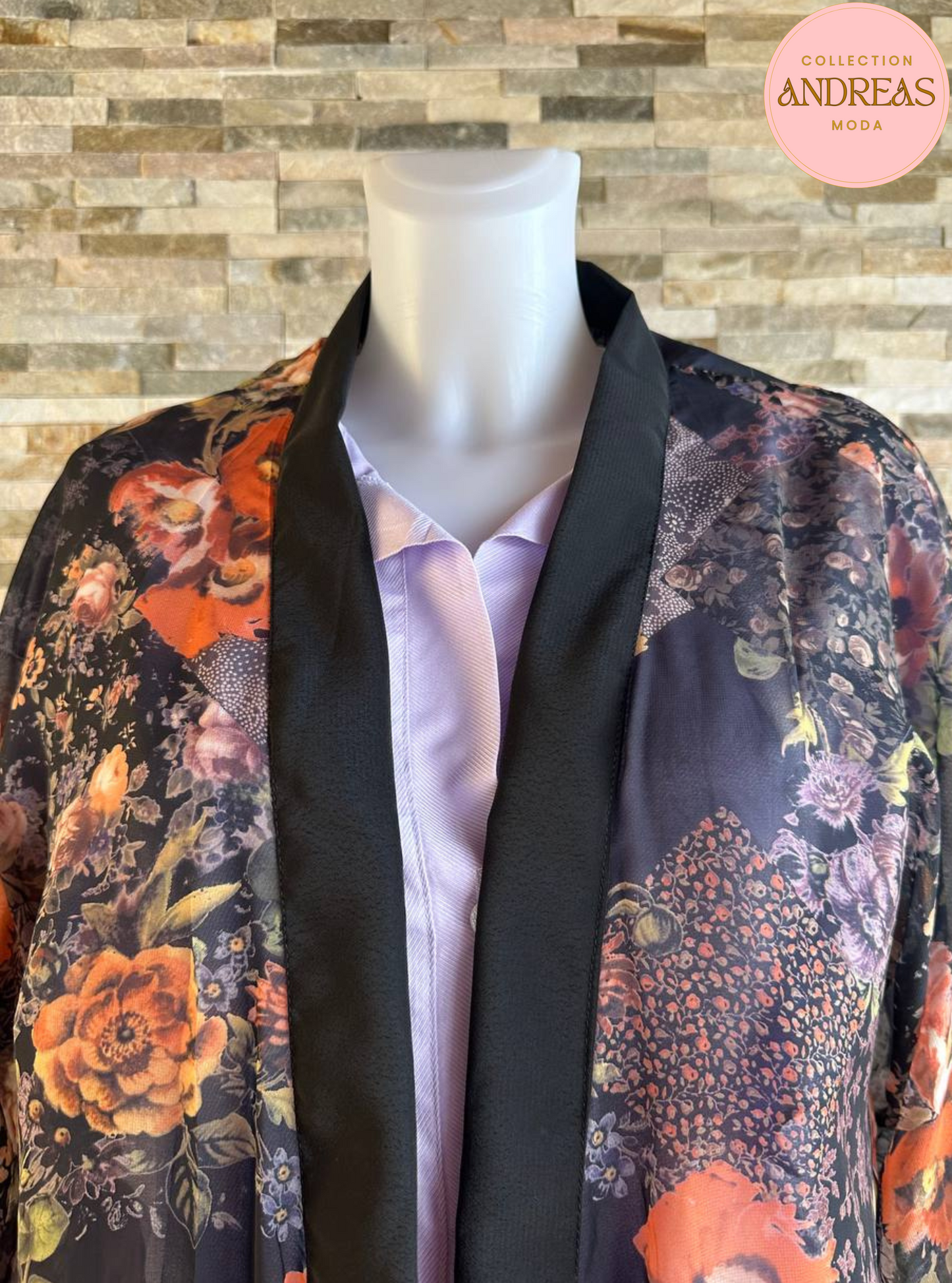 kimono con flores narandas