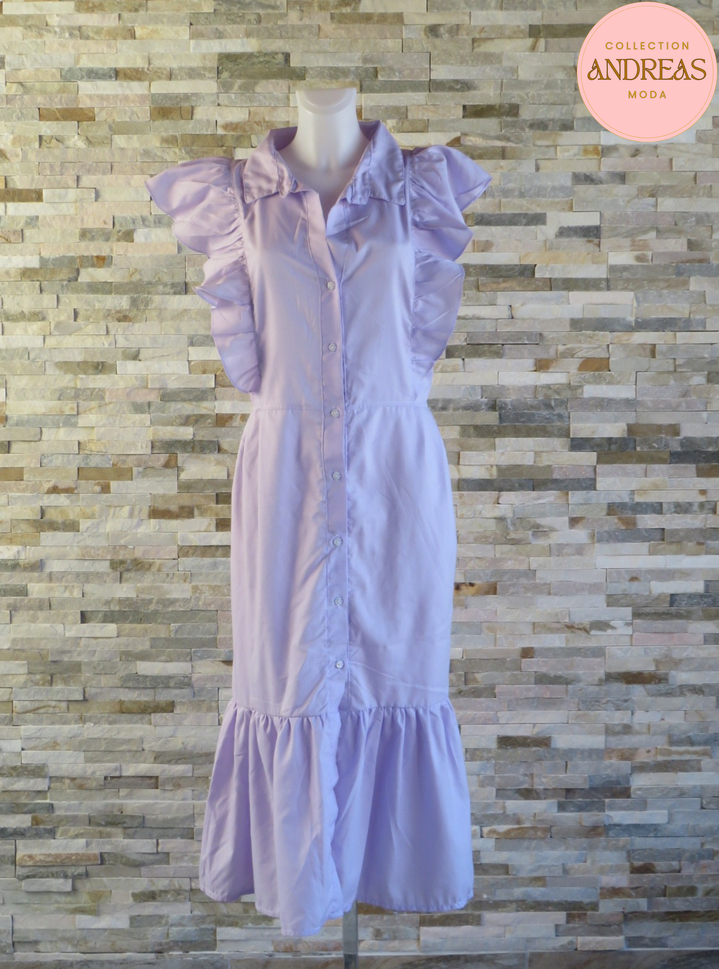 Vestido de algodon lila