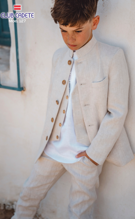 Traje de comunion niño de calle beige