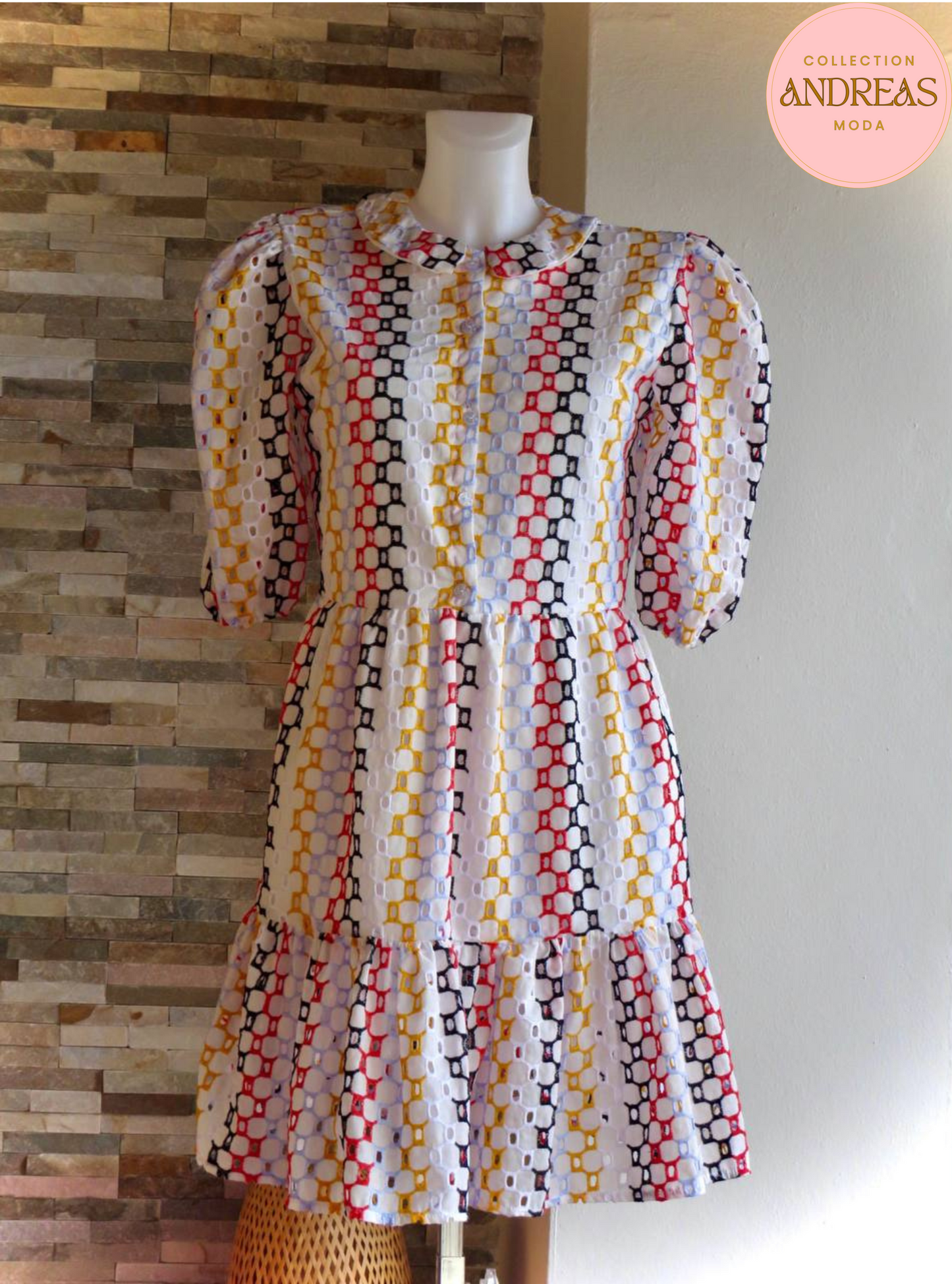 Vestido bordado 5 colores