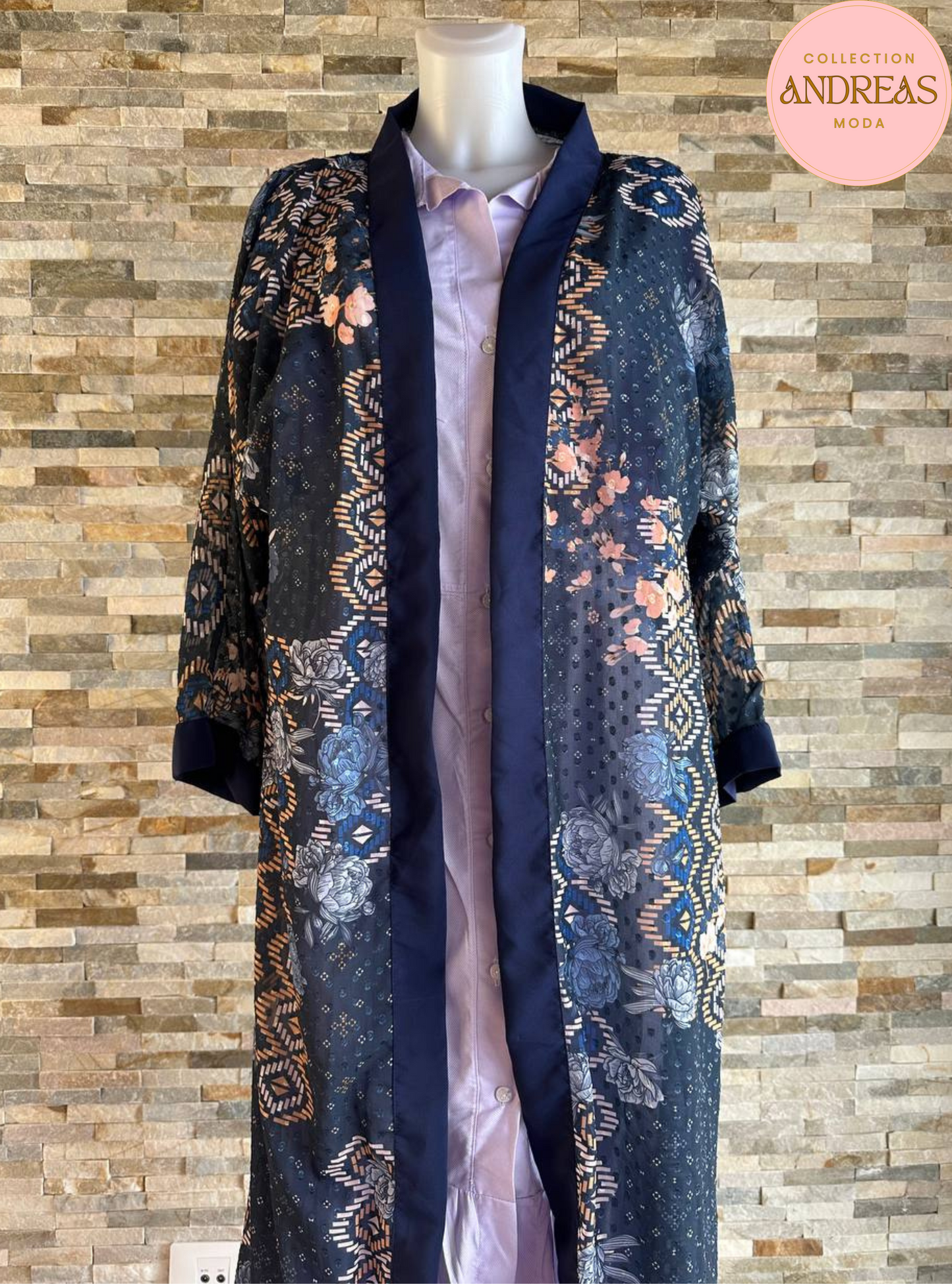 kimono azul lurex