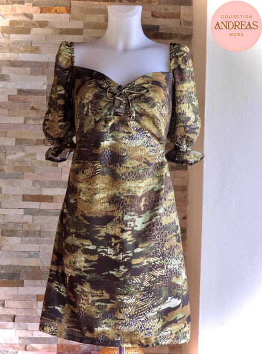 Vestido estampado nudo