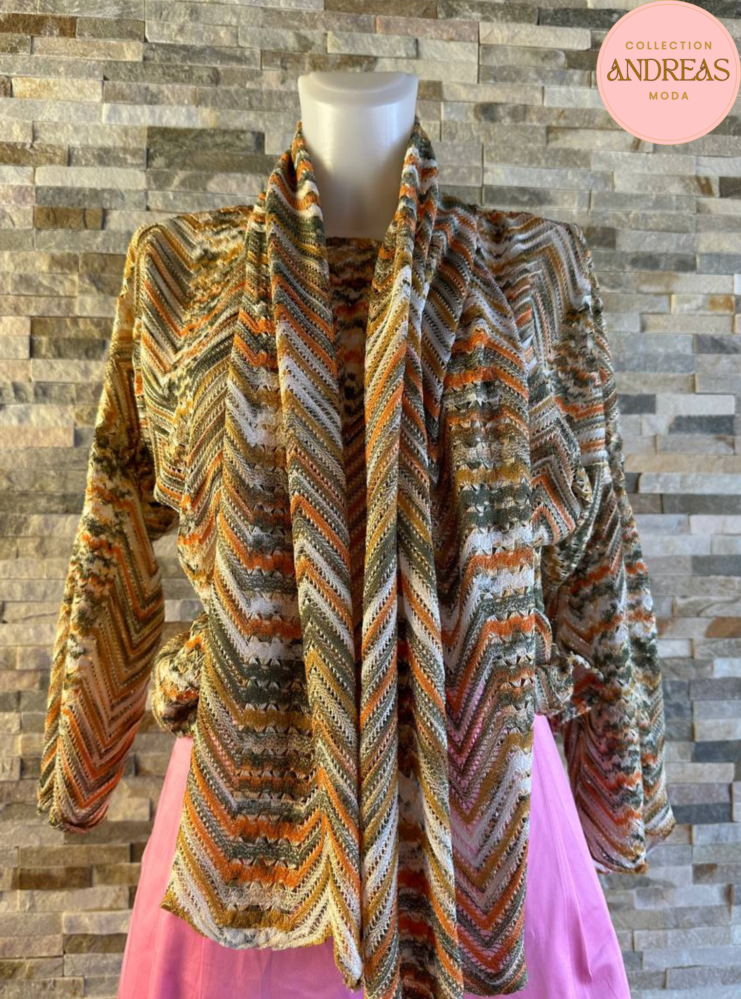 Blusa tejida amarilla con verde