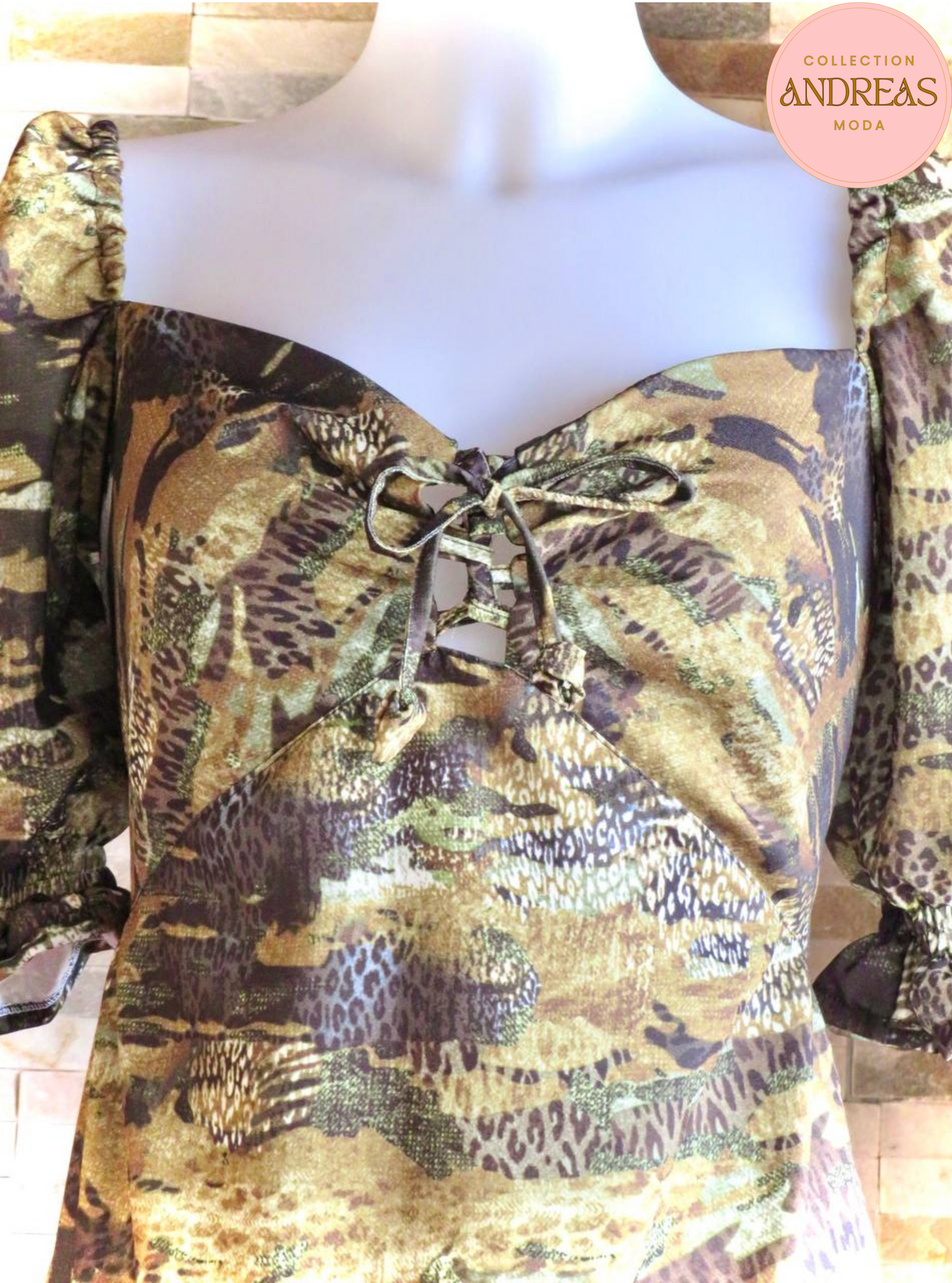 Vestido estampado nudo