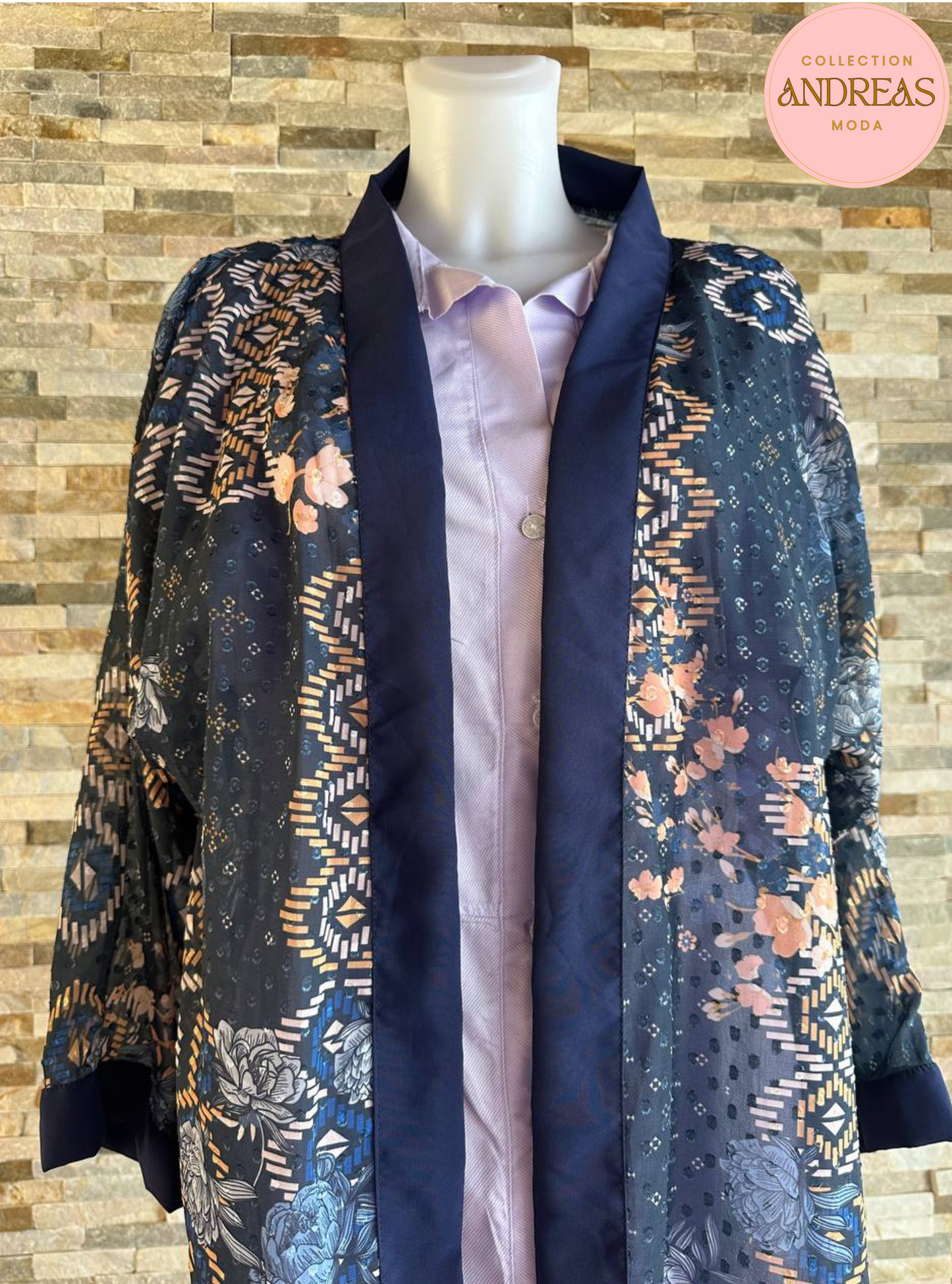 kimono azul lurex