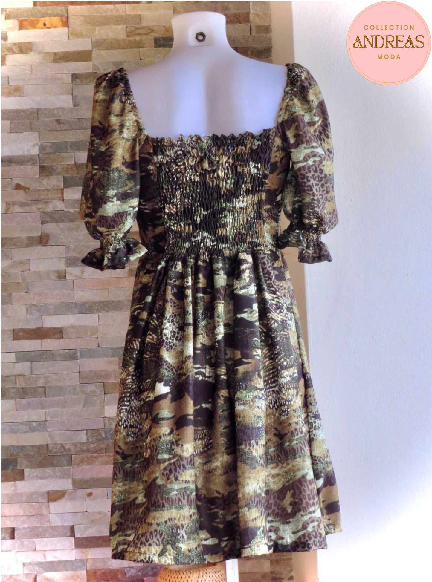 Vestido estampado nudo