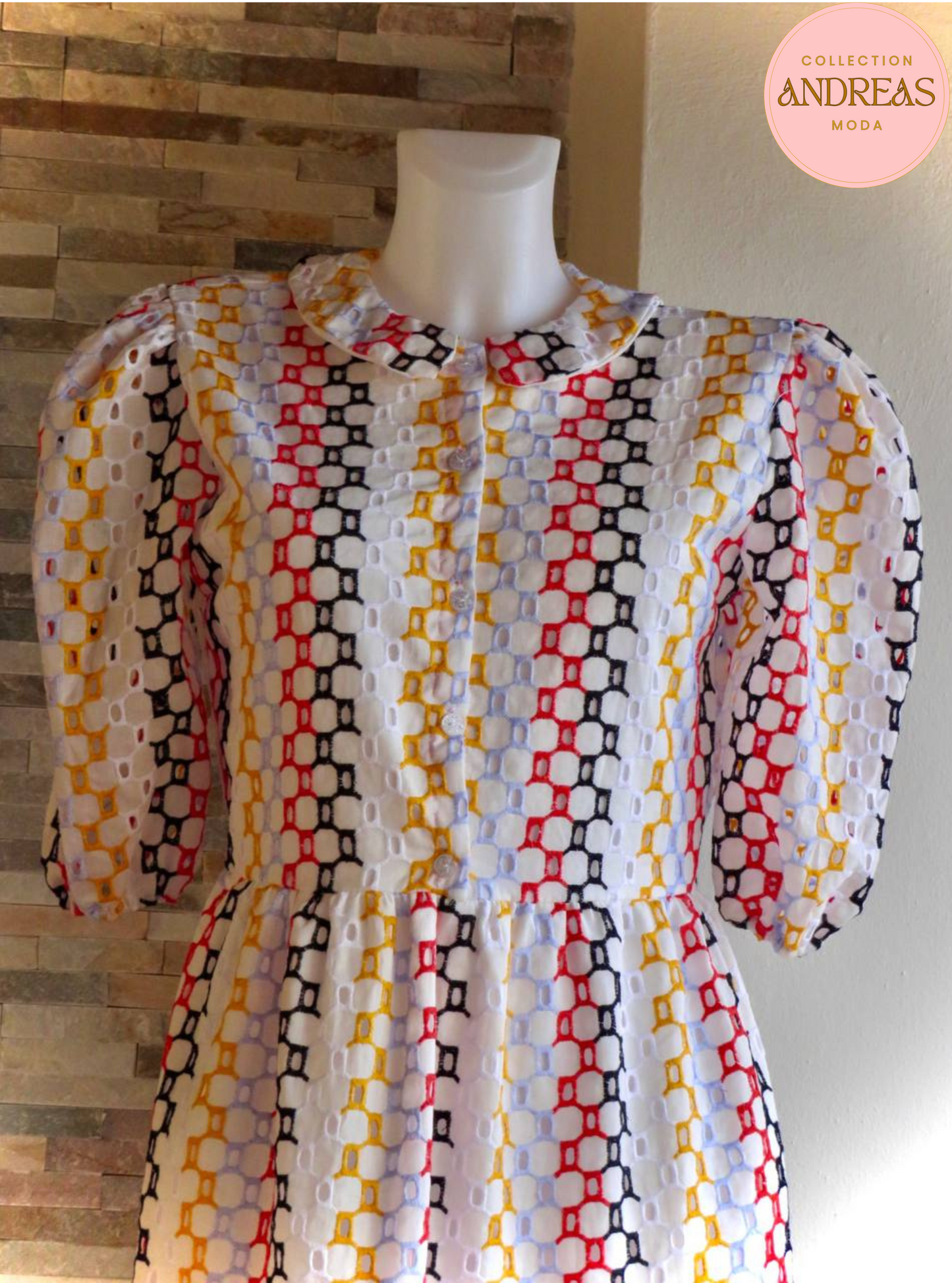 Vestido bordado 5 colores