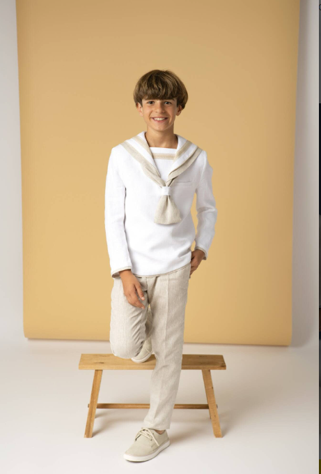 Traje de Comunión Marinero Beige