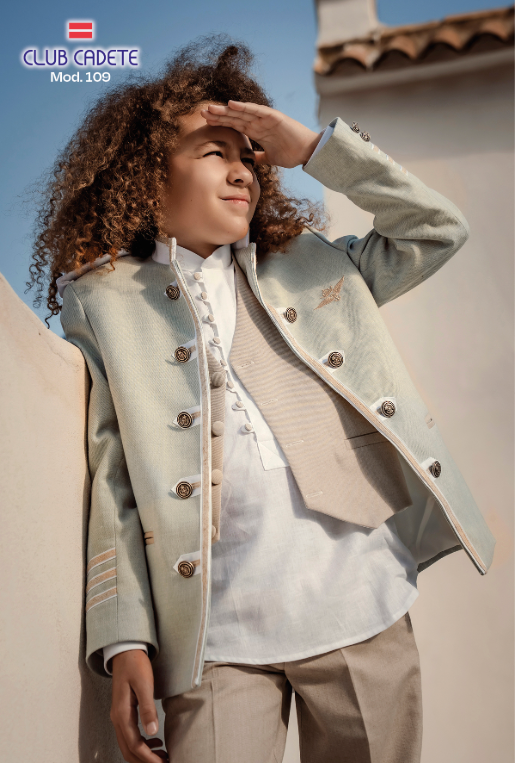 Traje de comunion niño almirante verde